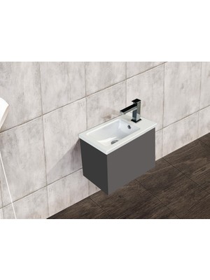 Turkuaz Seramik Turkuaz (Mini L) Dar Alanlar Için Özel Üretim Mini Lavabo 22X44