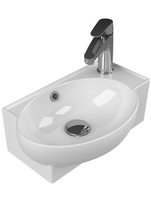 Köksallar Turkuaz Cerastyle Mini Köşe Lavabo 28X45 (Mobilya Uyumlu) 001300