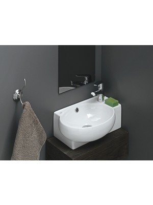 Köksallar Turkuaz Cerastyle Mini Köşe Lavabo 28X45 (Mobilya Uyumlu) 001300