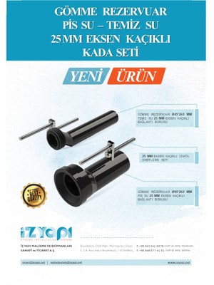 Ev+ Iz Yapı Asma Klozet Yükseltme Kada Seti 25 mm Eksen Kaçık Kiti