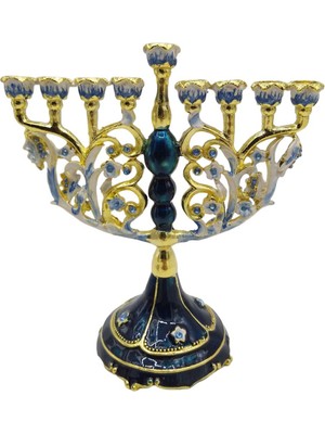 CHASOE Vintage Menorah Mumluk El Boyalı Judaica Şamdan Klasik Dekor C (Yurt Dışından)