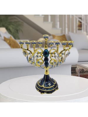 CHASOE Vintage Menorah Mumluk El Boyalı Judaica Şamdan Klasik Dekor C (Yurt Dışından)