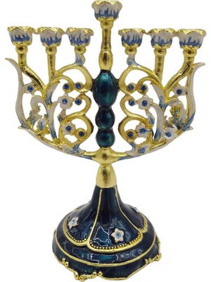 CHASOE Vintage Menorah Mumluk El Boyalı Judaica Şamdan Klasik Dekor E (Yurt Dışından)