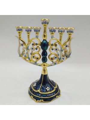 CHASOE Vintage Menorah Mumluk El Boyalı Judaica Şamdan Klasik Dekor E (Yurt Dışından)