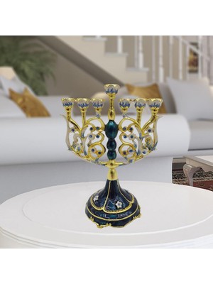 CHASOE Vintage Menorah Mumluk El Boyalı Judaica Şamdan Klasik Dekor E (Yurt Dışından)