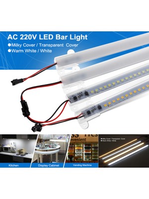 Dora Led 220 Volt 4014 Çubuk Led 1M Kasalı Dim Edilebilir Bar Led 220v Beyaz 6000-6500K-OPAK Cam