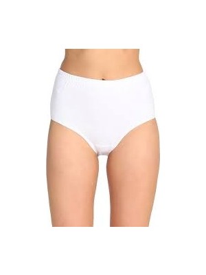Tutku Cossy Kadın Bato Külot Yüksek Bel %100 Pamuklu Beyaz 3'lü Paket
