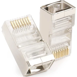 100 Adet Metal RJ45 Jak Konnektör Cat5 Cat6 8P8C Uç 8 Pinli Rj 45 Plug Ethernet Jakı Metal Korumalı
