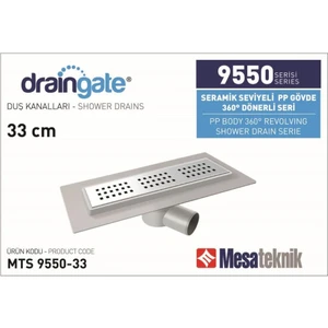 Mesa Teknik Seramik Seviyeli Yandan Çıkışlı Duş Kanalı 33 cm