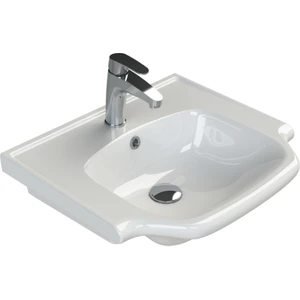 Seramik Turkuaz Cerastyle Yeni Klasik Mobilya Uyumlu Etajerli Lavabo 55CM