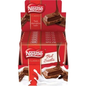Klasik Sütlü Kare Çikolata 60 gr x 6'lı x 4 Kutu