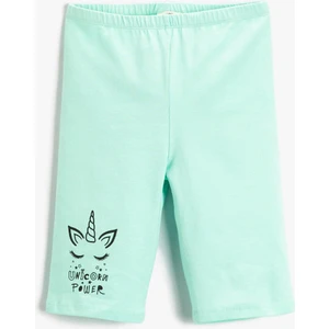 Unicorrn Baskılı Bermuda Tayt Pamuklu