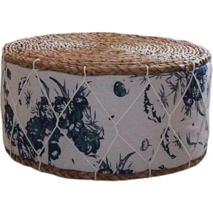 CHASOE Saman Japon Futon Yoga Yastık Kat Koltuğu Yastık Osmanlı Dışkı Pouf 30 cm Mavi Çiçek (Yurt Dışından)