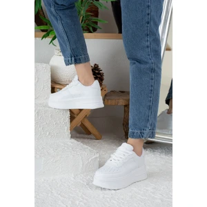 Imershoes Günlük Kadın Sneaker Bağcıklı Hafif Kalın Yüksek Tabanlı Yürüyüş Nefes Alan Spor Ayakkabı 451