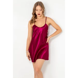 Ince Askılı Mini Saten Gecelik