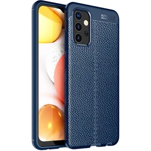Galaxy A32 4g Kılıf  Niss Deri Görünümlü Silikon  Kapak Lacivert