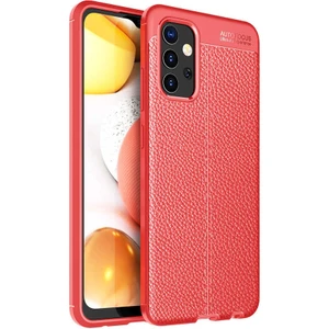 Galaxy A32 4g Kılıf  Niss Deri Görünümlü Silikon  Kapak Kırmızı