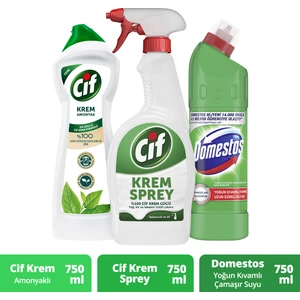 Domestos Dağ Esintisi Çamaşır Suyu + Cif Krem + Cif Krem Sprey