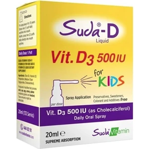 Suda Vitamin Suda-D Vitamin D3 500'Iu Çocuklar Için Günlük Oral Sprey 20 ml