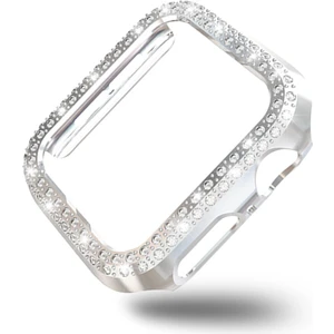 Apple Watch 4 44MM ile Uyumlu Sert Çerçeve Diamond Kapak Apple Watch 4 44MM Koruyucu Kılıf Gold