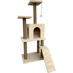 B-08 Kedi Tırmalama  Kedi Evi ve Kedi Oyun Evi - Bej