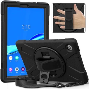 Lenovo M10 Plus TB-X606F Uyumlu Defender Tablet Kılıfı Askılı 360° Dönebilir Standlı Tam Koruma
