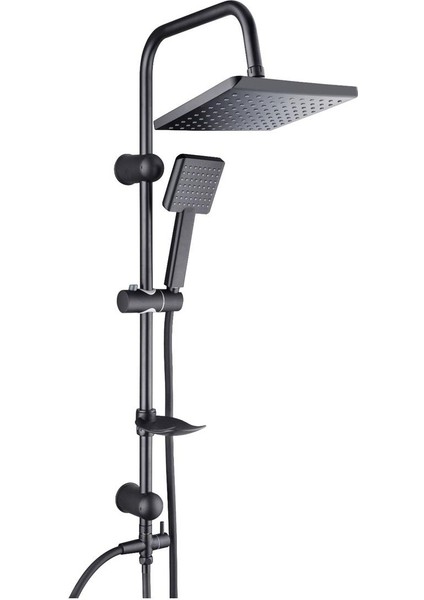 Tema Rain Plus Tetra Sürgülü Banyo Duş Takımı Seti Mat Siyah