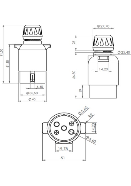 Römork Fişi - Kolay Kilit - 5 Pin