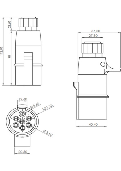 Römork Fişi - N Tip (Vidalı) - 7 Pin