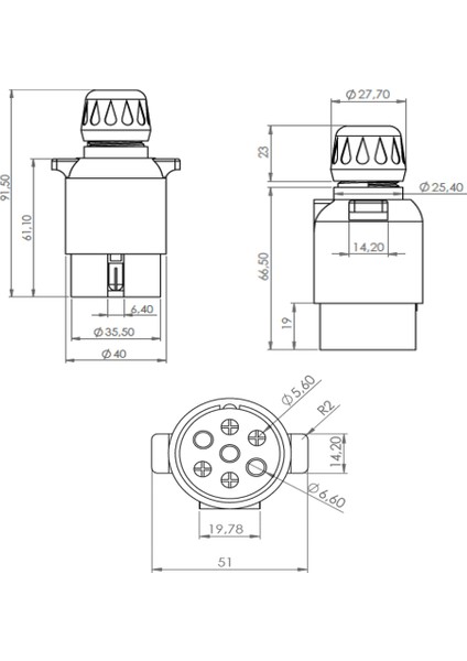 Römork Fişi - Kolay Kilit - 7 Pin