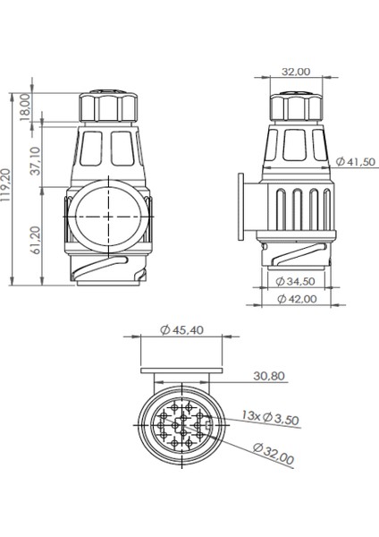 Römork Fişi - Uzun Tip - 13 Pin