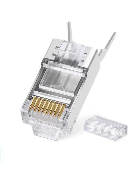 1 Adet Cat7 Konnektör RJ45 Cat 7 Jak 2 Parça Metal Korumalı Rj 45 Ftp 8P8C Modüler Ağ Fiş Konnektör