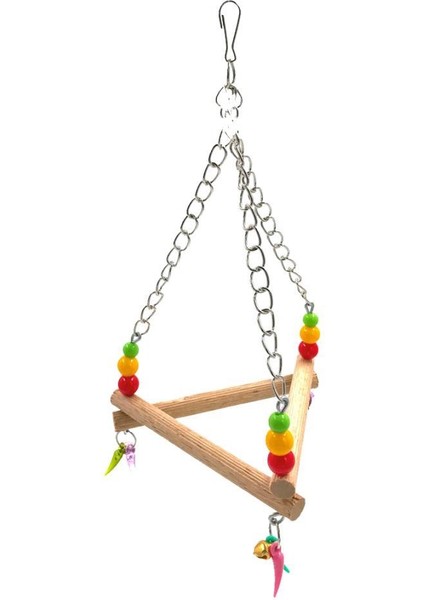 Boncuklu Üçgen Salıncak Kuş Oyuncağı 23CM