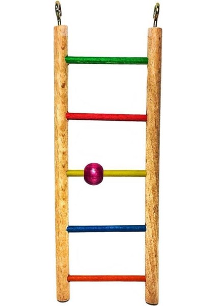 Boncuklu Ahşap Merdiven Kuş Oyuncağı 23CM
