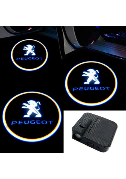 ensadepo Peugeot Kapı Altı LED Logo Yeni Nesil Mesafe Sensörlü Pilli Yapıştırmalı