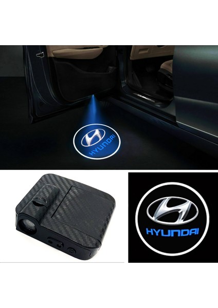 ensadepo Hyundai Kapı Altı LED Logo Yeni Nesil Mesafe Sensörlü Pilli Yapıştırmalı