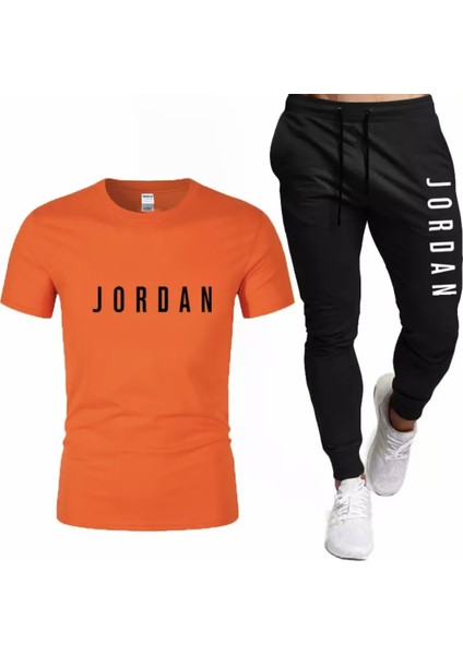 Jordan Dijital Baskılı %100 Pamuk Ultra Hafif Kısa Kollu Yazlık Erkek Eşofman Takımı