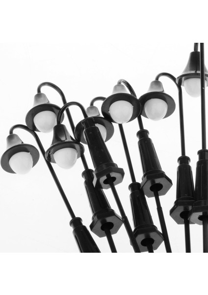 10X Model Tren Demiryolu Sokak Işık Ho / Tt Ölçekli LED Lampposts 1: 100 Beyaz (Yurt Dışından)