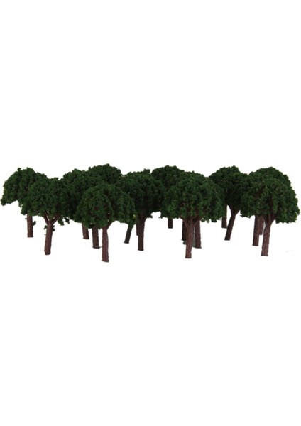 50 Koyu Yeşil Topu Şekilli Ağaç Modeli Tren Demiryolu Diorama Manzarası 1/500 3 cm (Yurt Dışından)