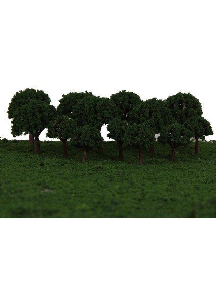 50 Koyu Yeşil Topu Şekilli Ağaç Modeli Tren Demiryolu Diorama Manzarası 1/500 3 cm (Yurt Dışından)