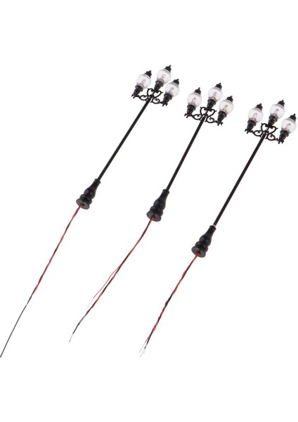 3x 1: 100 Model Demiryolu LED Lamppost Sokak Işıkları Yapı Düzeni Lambası 8.9 cm (Yurt Dışından)