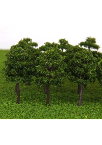 Plastik Model Ağaçları Tren Demiryolu Düzeni Manzara 1: 250 40 Adet / Paket Yeşil (Yurt Dışından)