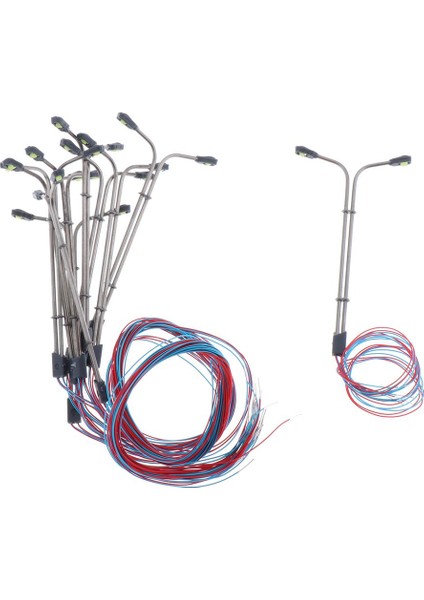 10 Adet.dual Kafa H0 Sokak Işıkları LED 1: 200 Model Demiryolu Lambaları 1: 200 (Yurt Dışından)