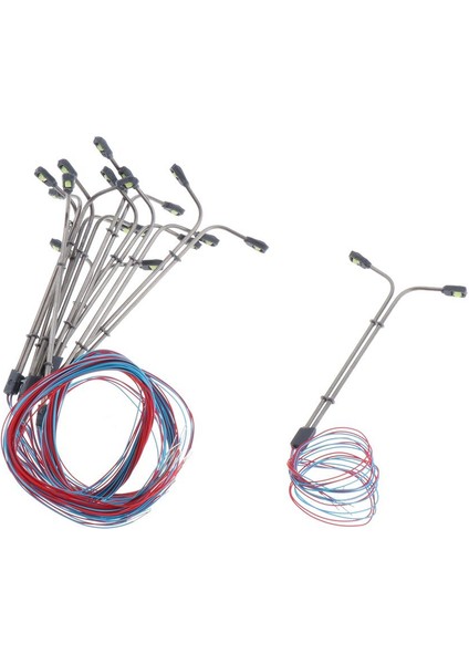 10 Adet.dual Kafa H0 Sokak Işıkları LED 1: 200 Model Demiryolu Lambaları 1: 200 (Yurt Dışından)