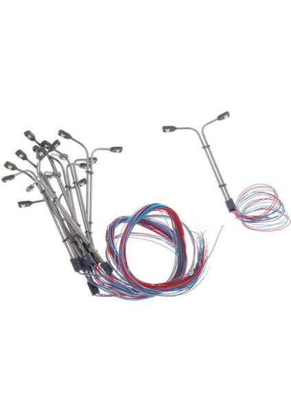 10 Adet.dual Kafa H0 Sokak Işıkları LED 1: 200 Model Demiryolu Lambaları 1: 200 (Yurt Dışından)