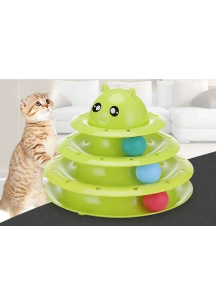 3 Katlı Kedi Oyuncağı Turntable Cat Toy