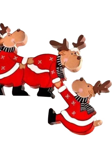 Renkli Noel Kapı Çerçevesi Dekorasyon Süsleme Elk Melek Ev Dekor Için Dört Elk (Yurt Dışından)