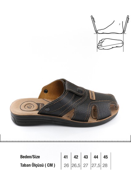 Yazlık Erkek Çıtçıtlı Ayarlanabilir Terlik-Sandalet