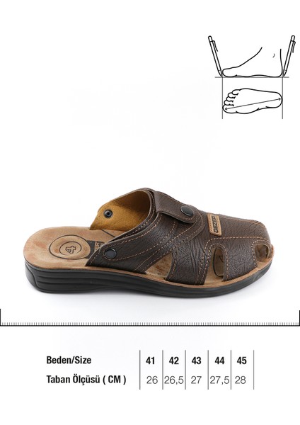Yazlık Erkek Çıtçıtlı Ayarlanabilir Terlik-Sandalet