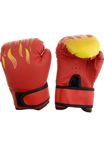 1 Pair Yaş 6-12KIDS 8 Oz Boks Eldiveni Gençlik Uygulama Eğitimi Kickboks Kırmızısı